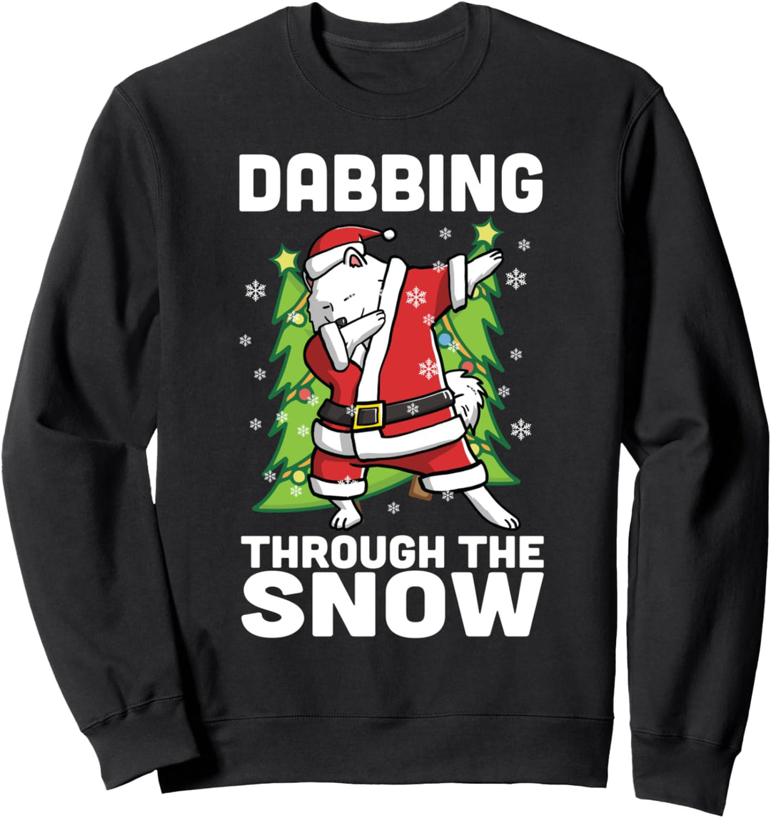 Dabbing Through The Snow Samoje Weihnachten Hund Sweatshirt