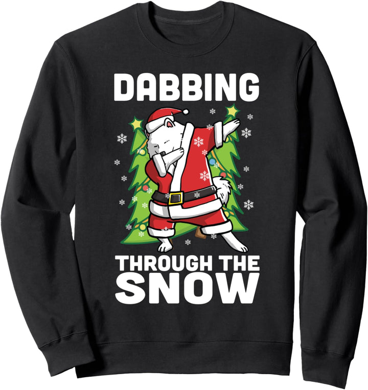 Dabbing Through The Snow Samoje Weihnachten Hund Sweatshirt