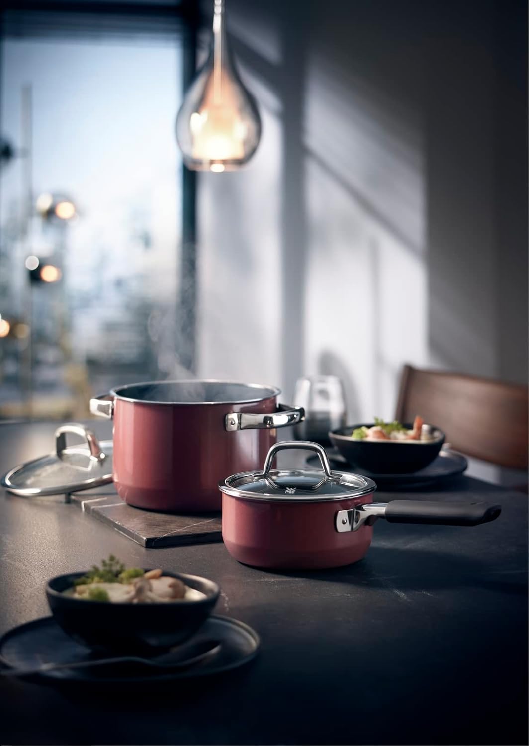 WMF Fusiontec Mineral Kochtopf gross 24cm, Glasdeckel, Fleischtopf Induktion 6,4l, High-Tech Keramik