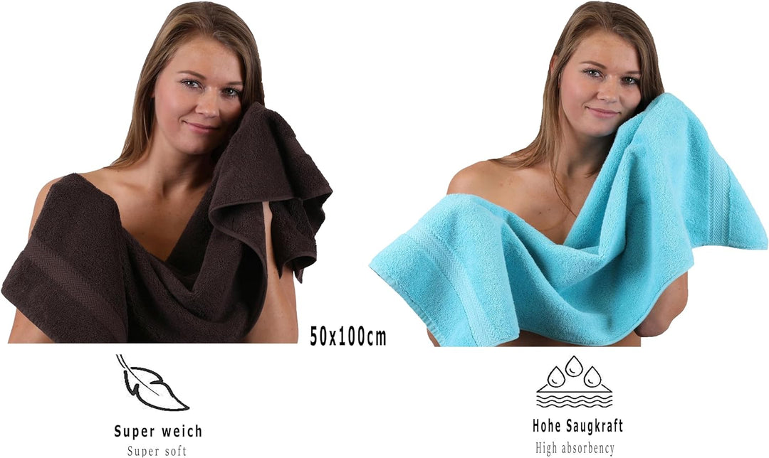 Betz 10-TLG. Handtuch-Set Premium 100% Baumwolle 2 Duschtücher 4 Handtücher 2 Gästetücher 2 Waschhan