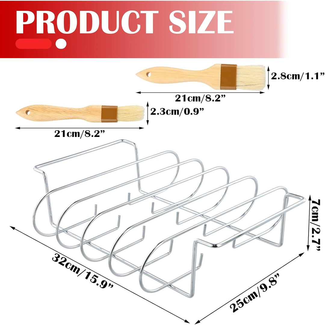 Rippchenhalter Grill,32x25x7cm Spareribs Halter Grill für 5 Spareribs,BBQ Rib Rack,Grill Rib Stand,S
