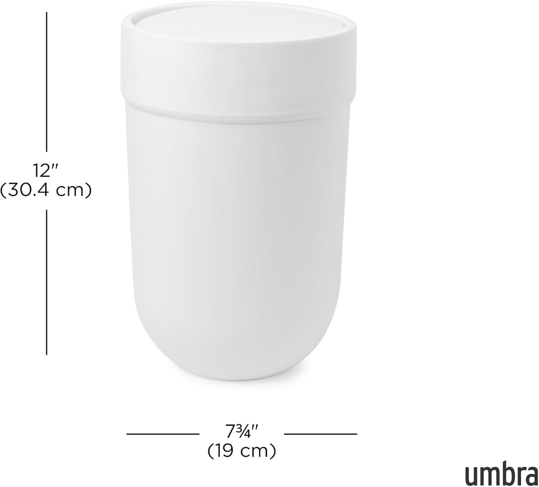 Umbra Touch Abfalleimer mit 6 L Fassungsvermögen und Schwingdeckel – Kosmetikeimer und Papierkorb fü