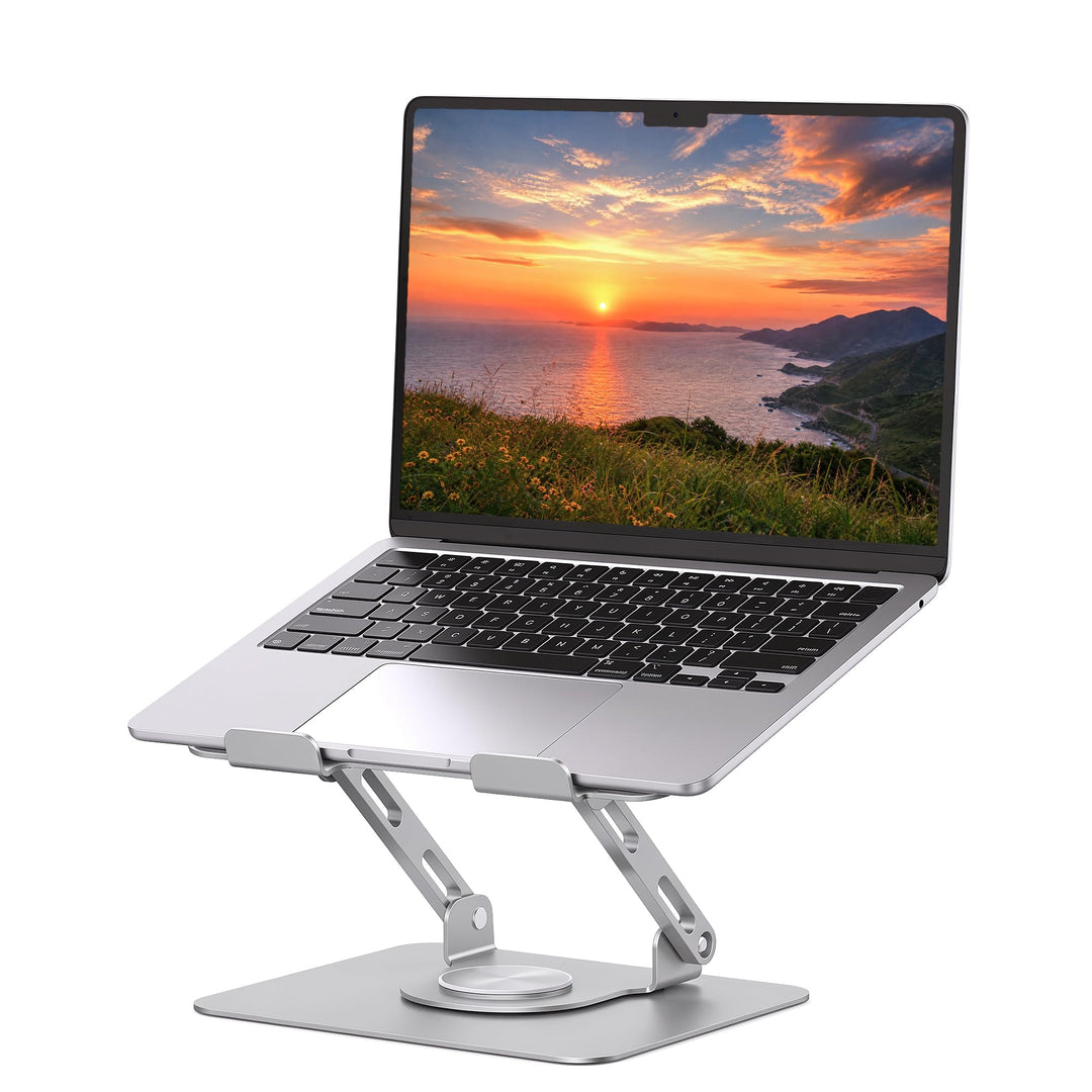 SOUNDANCE Laptopständer mit 360° drehbarer Basis, Ergonomische Computererhöhung für Schreibtisch, Fa