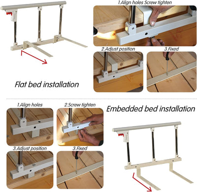 Faltbare Bettgitter-Sicherheits-Seitenschutz für ältere Menschen, Erwachsene unterstützen Griff Schu