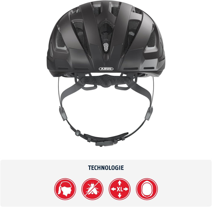 ABUS Stadthelm Urban-I 3.0 - Fahrradhelm mit Rücklicht, Schirm und Magnetverschluss - für Damen und