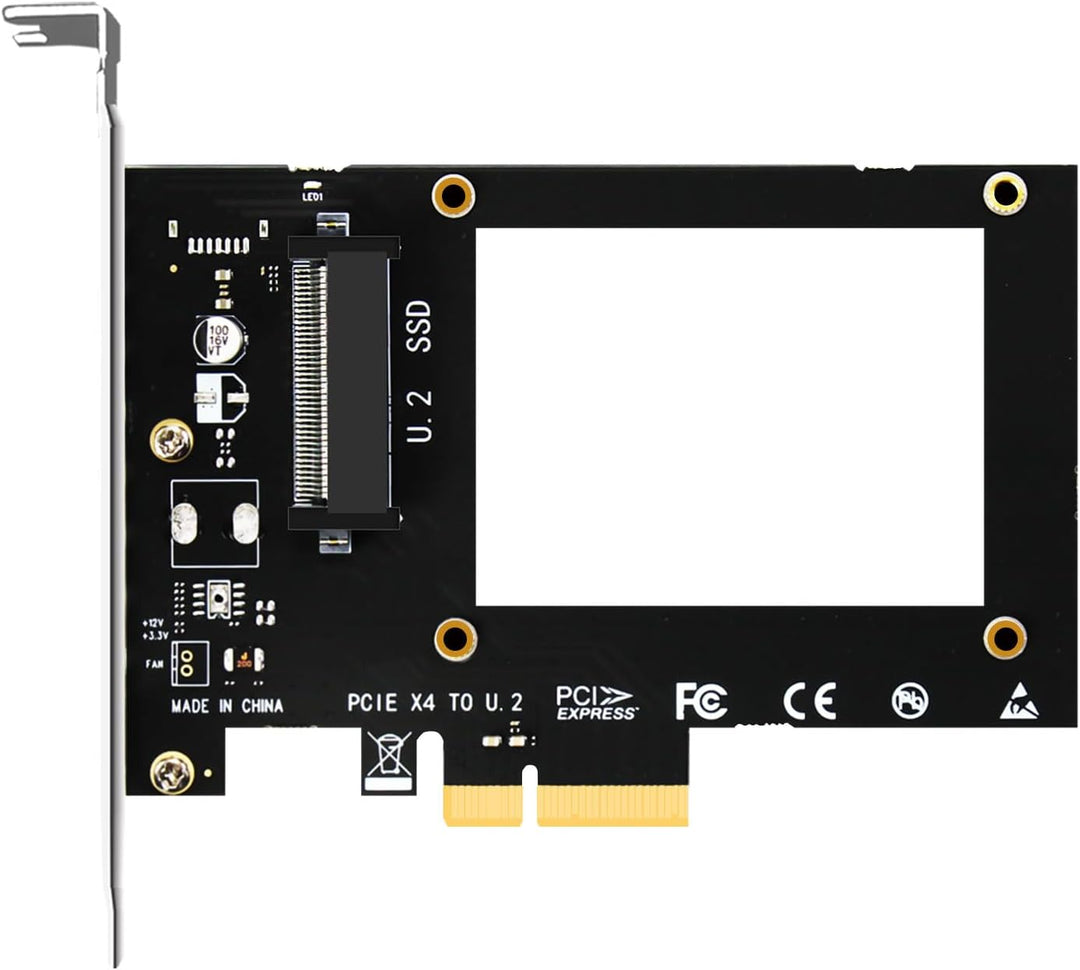 GLOTRENDS PU11 U.2 zu PCIe 4.0 X4 Adapter für 2.5 Zoll U.2 SSD, PCIe 4.0 X4 Full Speed