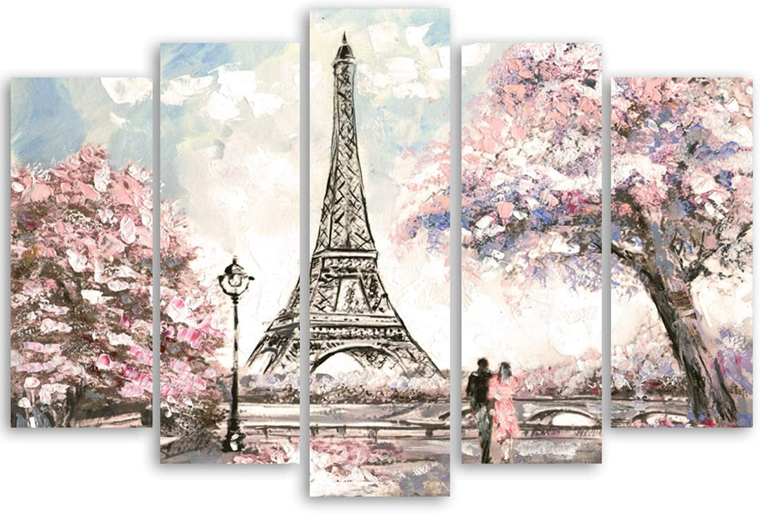 Feeby Frames, Leinwandbild, Bilder, Wand Bild - 5 Teile - Wandbilder, Kunstdruck XXL, TypA, 250x120