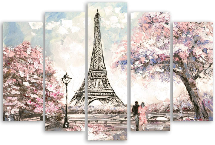 Feeby Frames, Leinwandbild, Bilder, Wand Bild - 5 Teile - Wandbilder, Kunstdruck XXL, TypA, 250x120