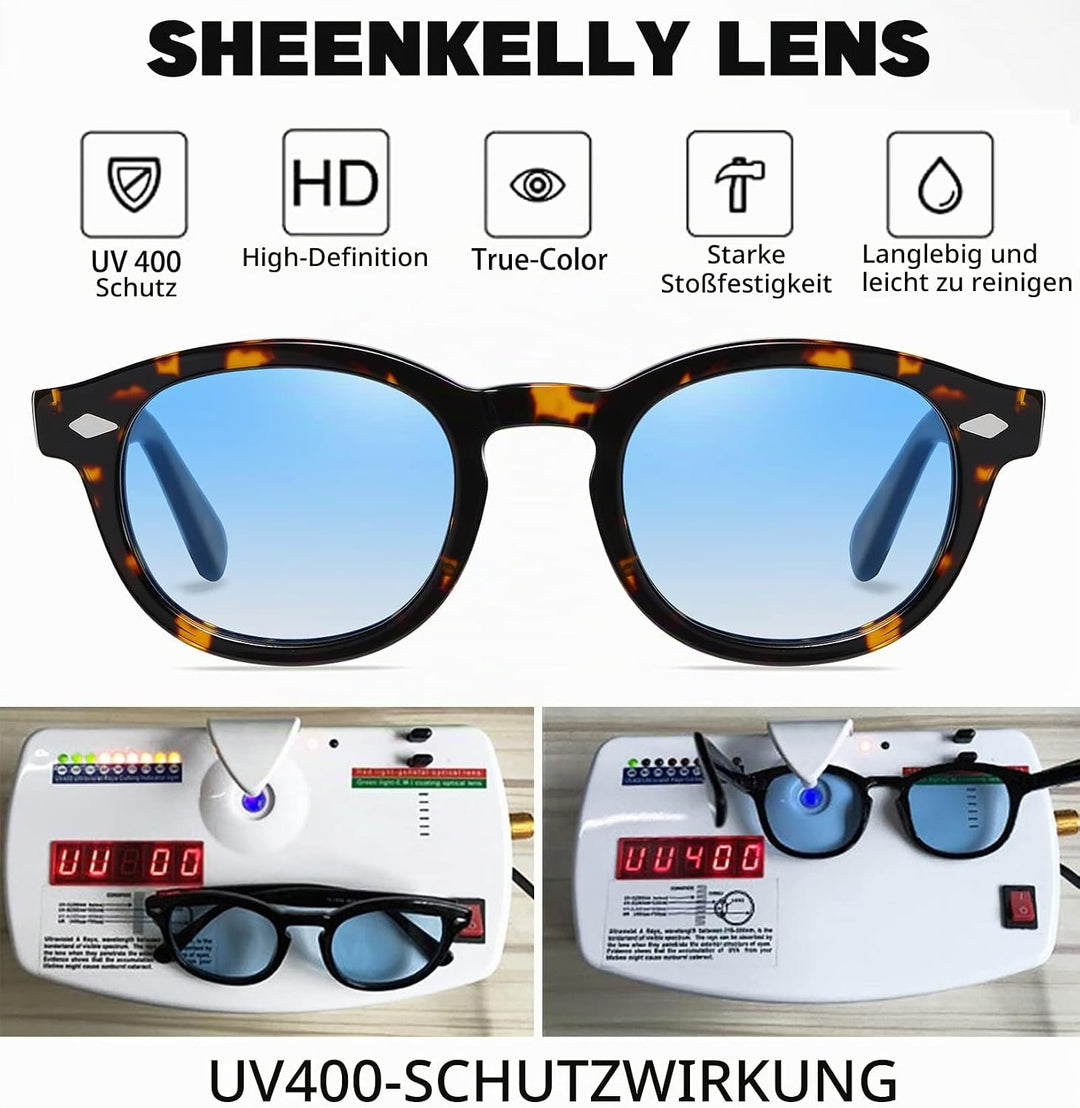 SHEEN KELLY Retro Hochauflösend ovale Sonnenbrille für Männer Frauen Piratenkapitän Johnny Depp Stil