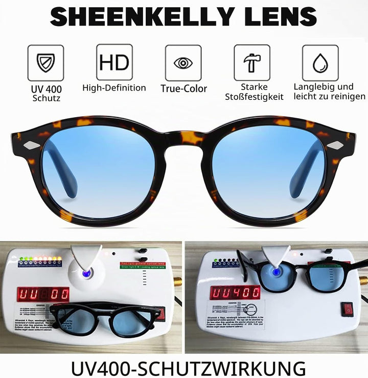 SHEEN KELLY Retro Hochauflösend ovale Sonnenbrille für Männer Frauen Piratenkapitän Johnny Depp Stil
