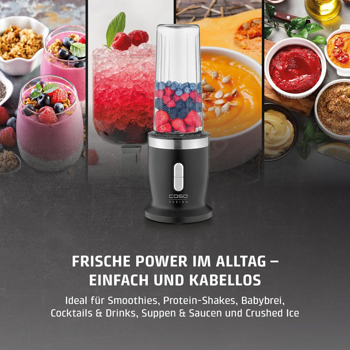 CASO Click & Blend - kabelloser Standmixer, akkubetrieben, 240W, für Smoothies, Shakes und mehr – 14
