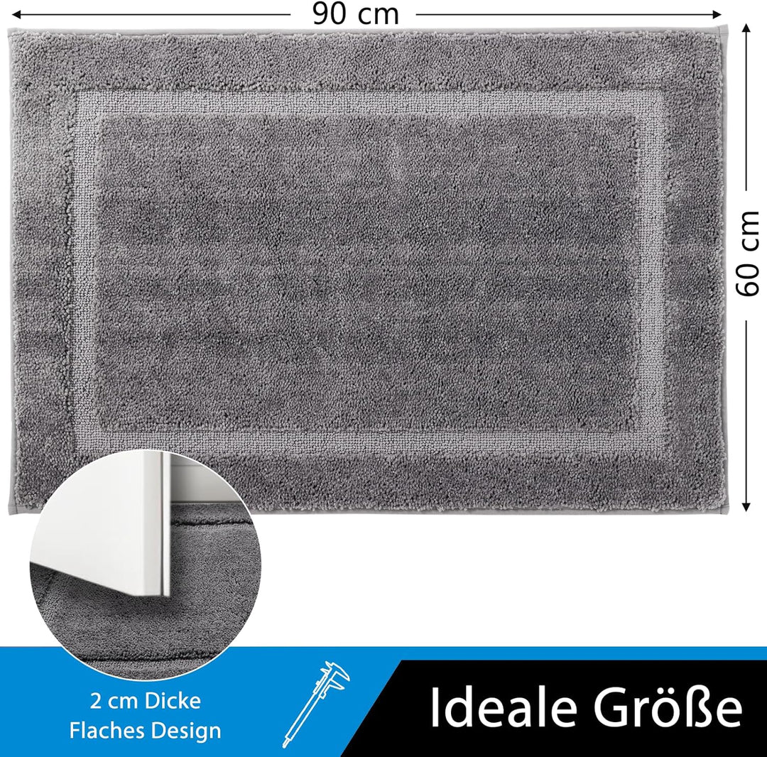 Oiilores Fussmatte 60x90 cm Innen, rutschfeste Schmutzfangmatte, Maschinenwaschbare Sauberlaufmatte,