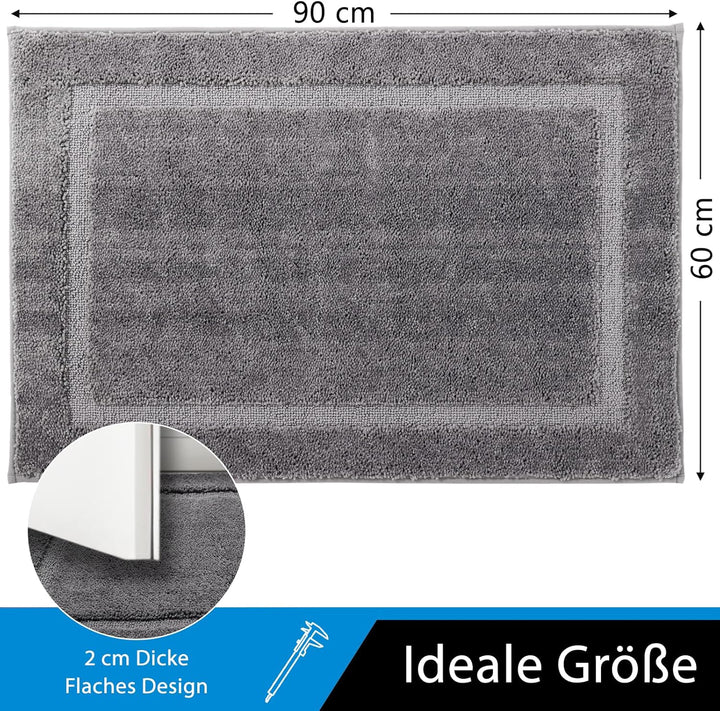 Oiilores Fussmatte 60x90 cm Innen, rutschfeste Schmutzfangmatte, Maschinenwaschbare Sauberlaufmatte,