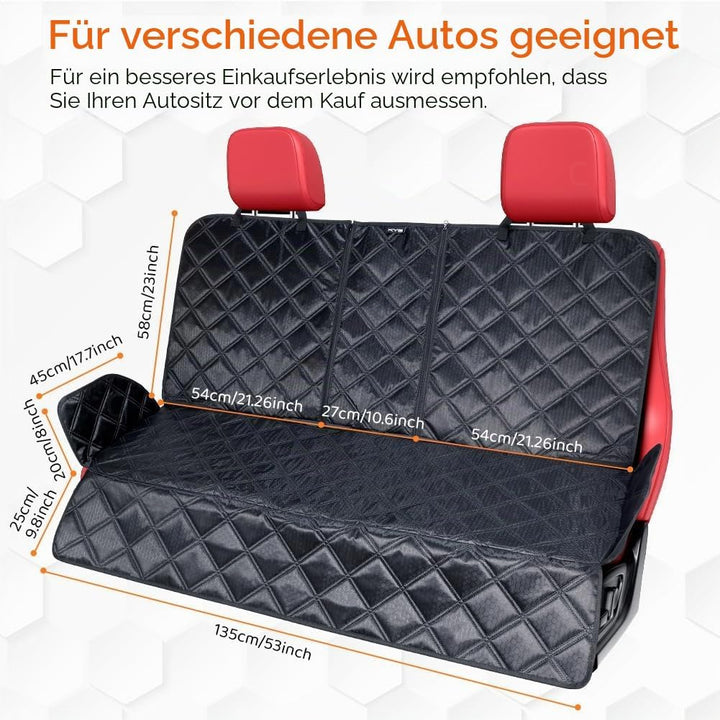 KYG Hundedecke Auto Rückbank, Wasserdicht Abnehmbarer Schutz, Hochwertiger Auto Rücksitz Rücksitzsch