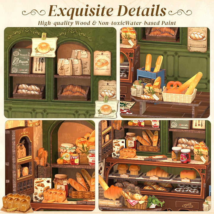 Cutefun Book Nook Kit - DIY Häuser LED-Beleuchtung - Miniature House Holzmodell Puppenhaus- 3D Holz