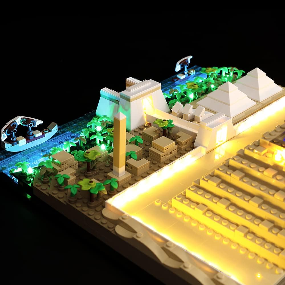 Kyglaring LED-Beleuchtungsset für Lego Grosse Pyramide von Gizeh 21058 (kein Modell) Architektur Lan