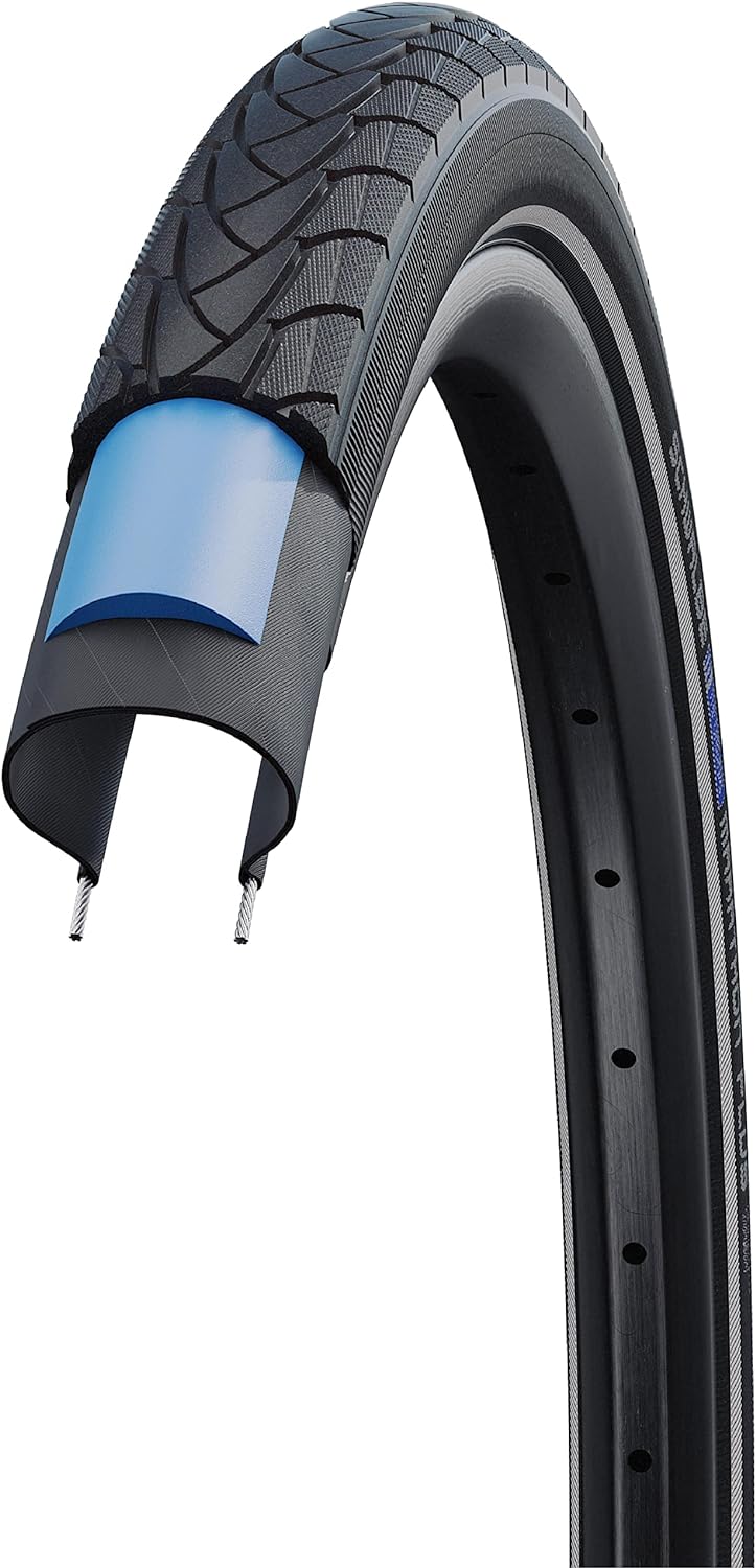 Schwalbe - Marathon Plus Reflex – Trekkingreifen mit Reflexstreifen für Fahrräder. 26x1.35, 26x1.35