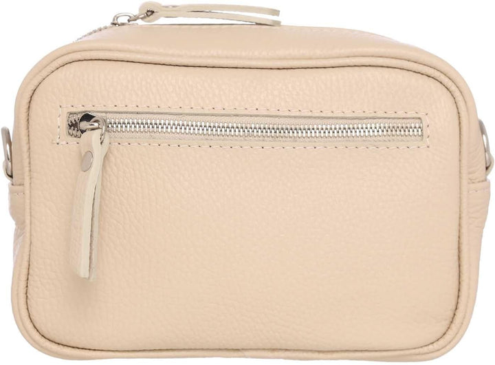 Zwillingsherz Umhängetasche mit Reissverschluss aus 100% Echtleder - Hochwertige Handtasche zum Umhä
