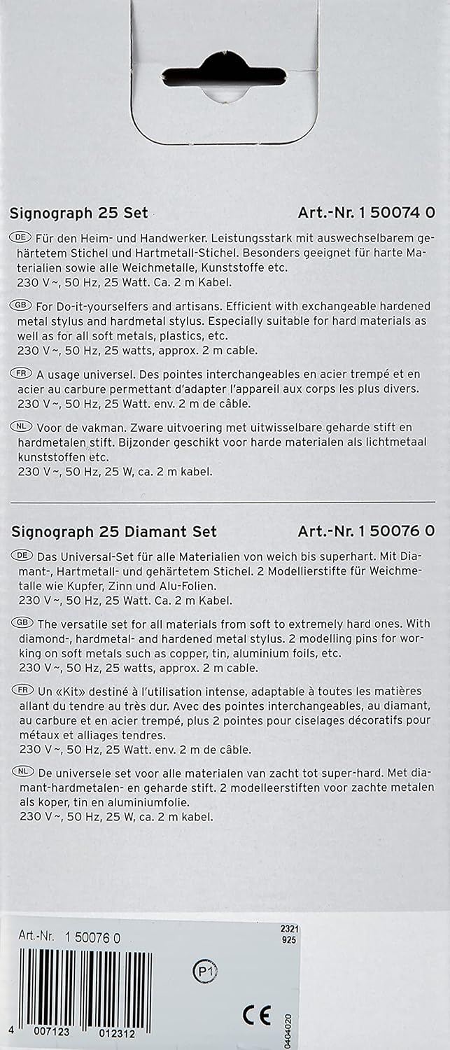 Brennenstuhl Signograph 25 Watt Diamant-Set (Graviergerät mit umfangreichem Zubehör, 1,8 m Kabel, Ma