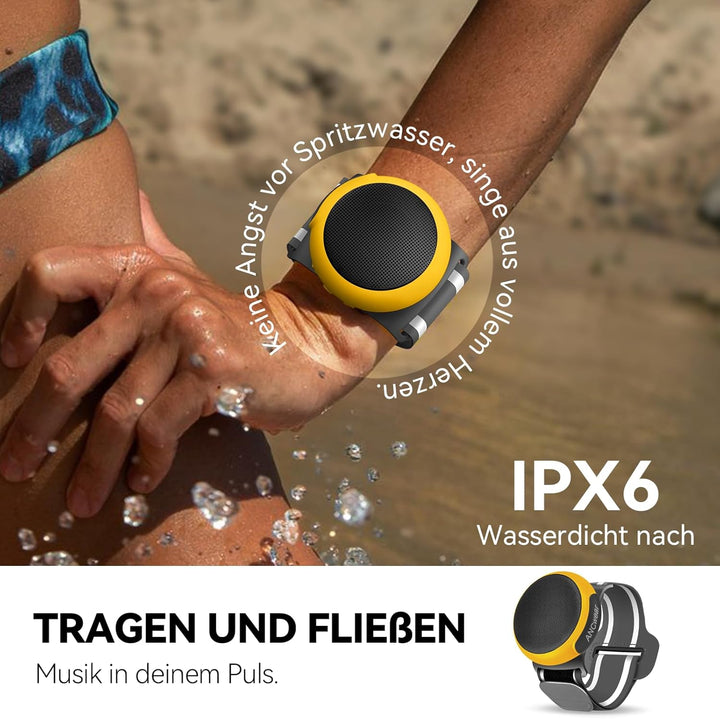 Tragbarer Bluetooth-Lautsprecher, Kabelloser Handgelenkslautsprecher für Laufen, Lautsprecheruhr mit