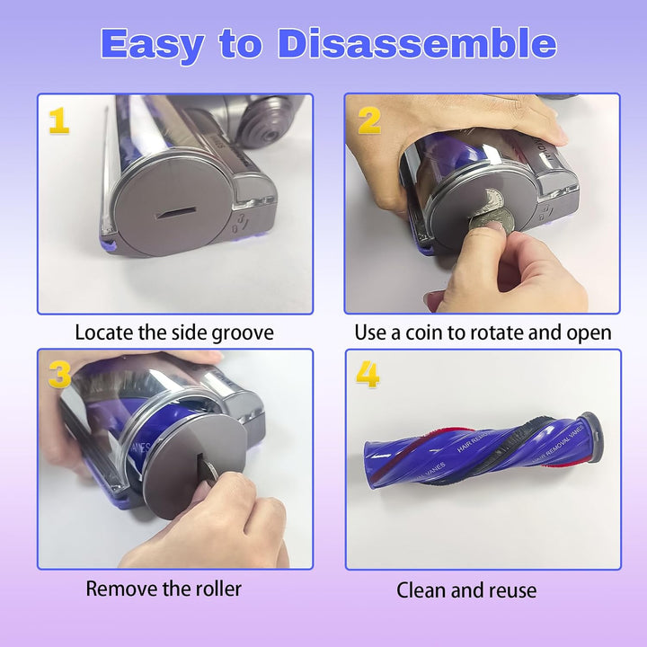 Upgrade Verwicklungsfreie Direktantriebsbürste Staubsaugerbürsten kompatibel für Dyson V7 V8 V10 V11