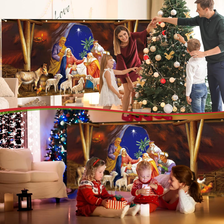 Garagentor-Dekorationen für Weihnachten, Garagentorabdeckung, Garagentor, Wandbilder, 1,8 x 4 m, gro