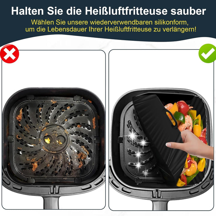 Silikonform Heissluftfritteuse für Russell Hobbs Air Fryer L 4L (27160-56), 2 Stück Airfryer Silikon