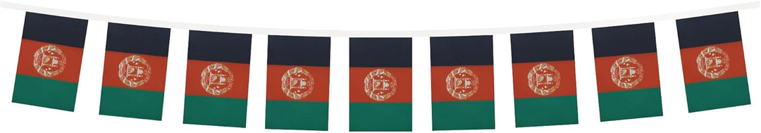 AZ FLAG FAHNENKETTE Afghanistan 12 Meter mit 20 flaggen 45x30cm- AFGHANISCHE Girlande Flaggenkette 3