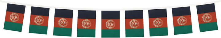 AZ FLAG FAHNENKETTE Afghanistan 12 Meter mit 20 flaggen 45x30cm- AFGHANISCHE Girlande Flaggenkette 3