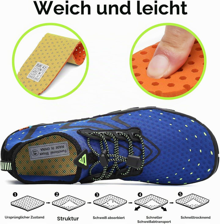SAGUARO Badeschuhe Strandschuhe Aquaschuhe Wasserschuhe Surfschuhe Schwimmschuhe für Damen Herren Ki