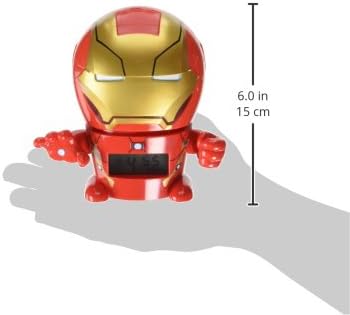 BulbBotz Marvel 2021432 Iron Man Kinder-Wecker mit Nachtlicht und typischem Geräusch , rot/gold, Kun