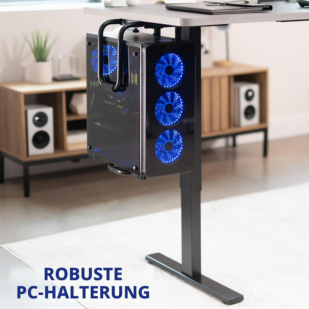 VIVO Robuste verstellbare PC-Halterung für den Schreibtisch, Computer-CPU-Halterung mit sicherer Ver