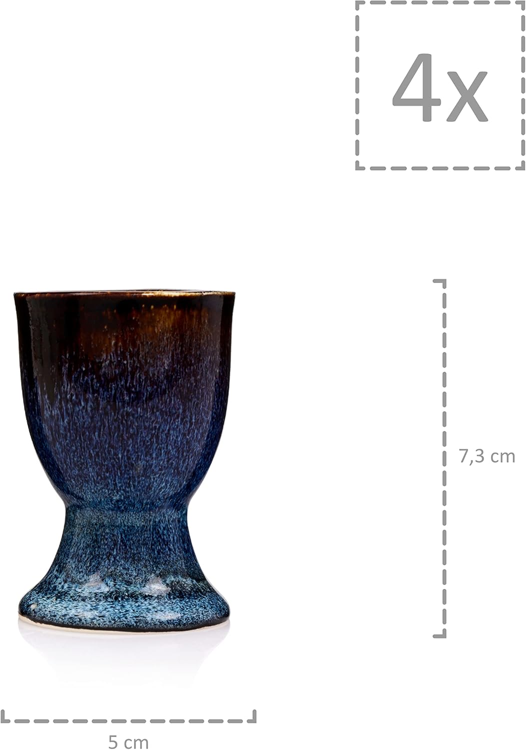 Sänger | Eierbecher Tokio 4 tlg, Eierhalter 4 Personen, Steingut Eier Becher Set, Erweiterung Frühst