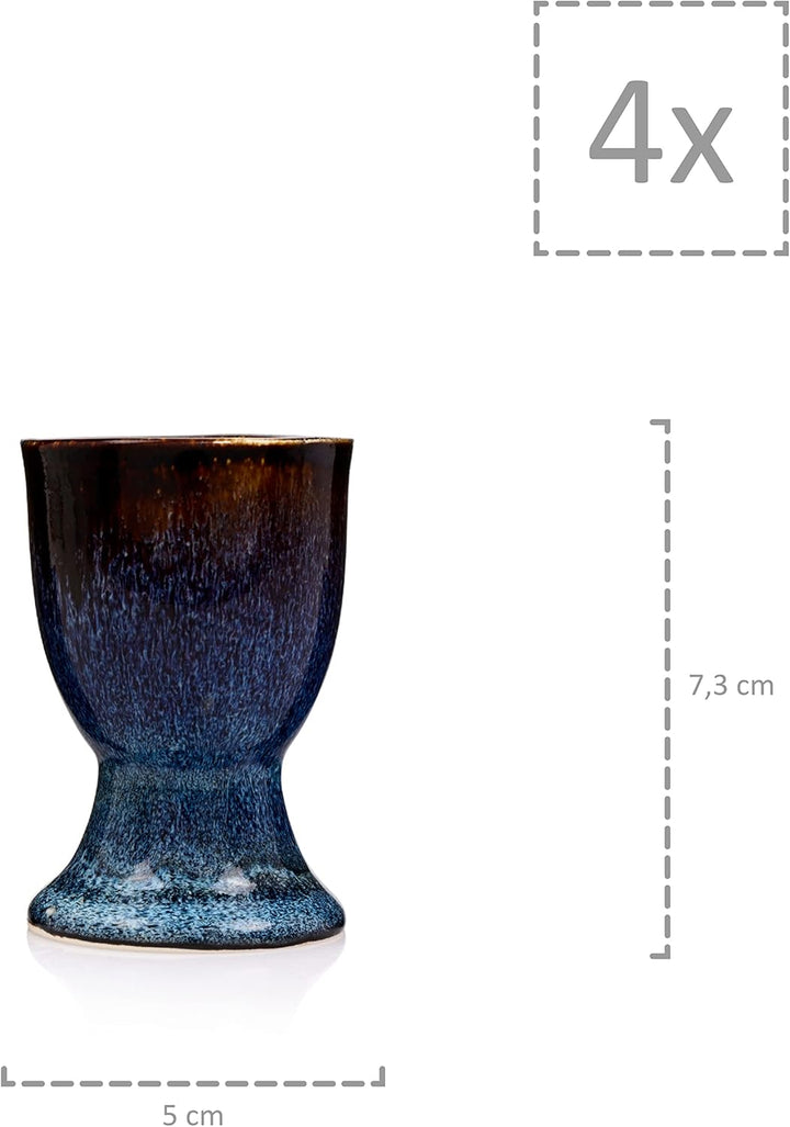 Sänger | Eierbecher Tokio 4 tlg, Eierhalter 4 Personen, Steingut Eier Becher Set, Erweiterung Frühst