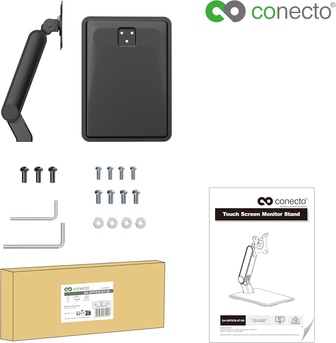 Conecto Monitor Halterung, Monitorhalterung für Touchscreen, VESA 75 und 100, 17-32 Zoll, bis 8 KG B