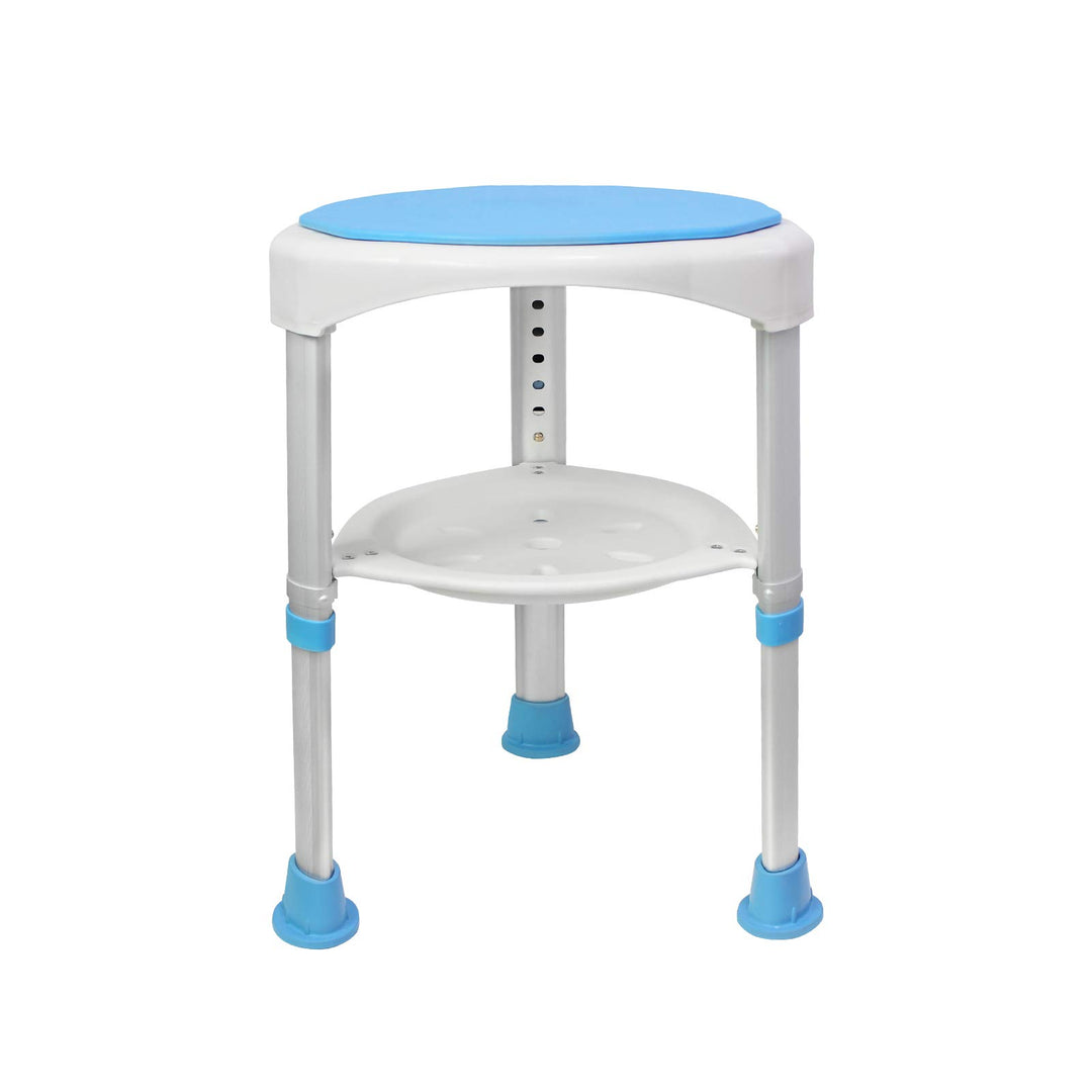 Aufun Duschhocker Duschstuhl 360°Drehbar Badehocker und 45-57cm Höhenverstellbar, Alu und Kunststoff