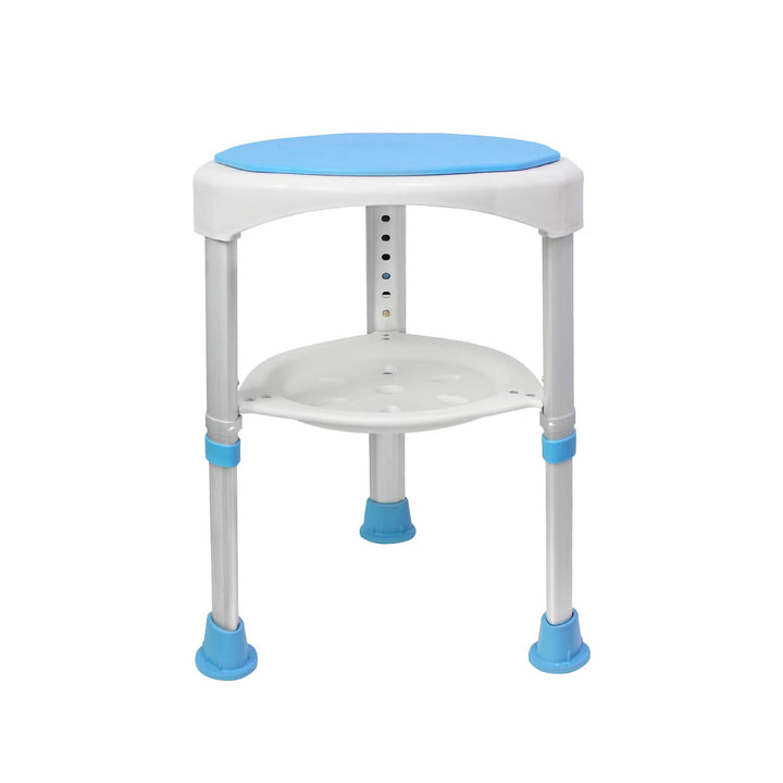 Aufun Duschhocker Duschstuhl 360°Drehbar Badehocker und 45-57cm Höhenverstellbar, Alu und Kunststoff