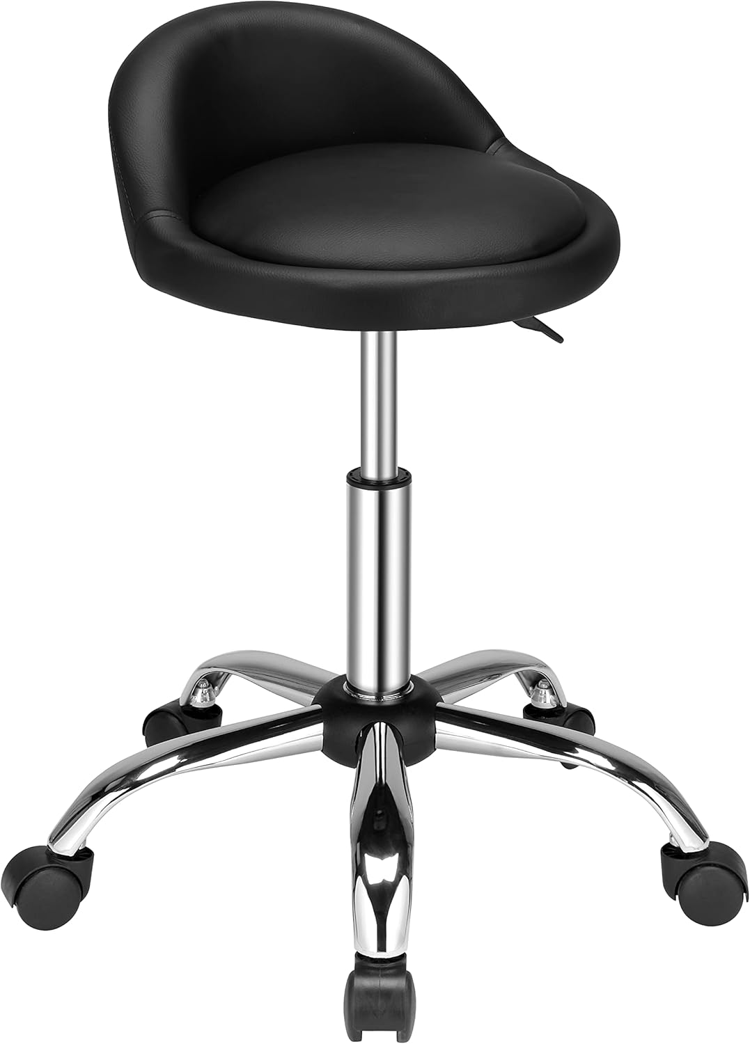 Bonnlo Rollhocker höhenverstellbar, Bürohocker mit Rückenlehne, Arbeitshocker 360° drehbar, Drehhock
