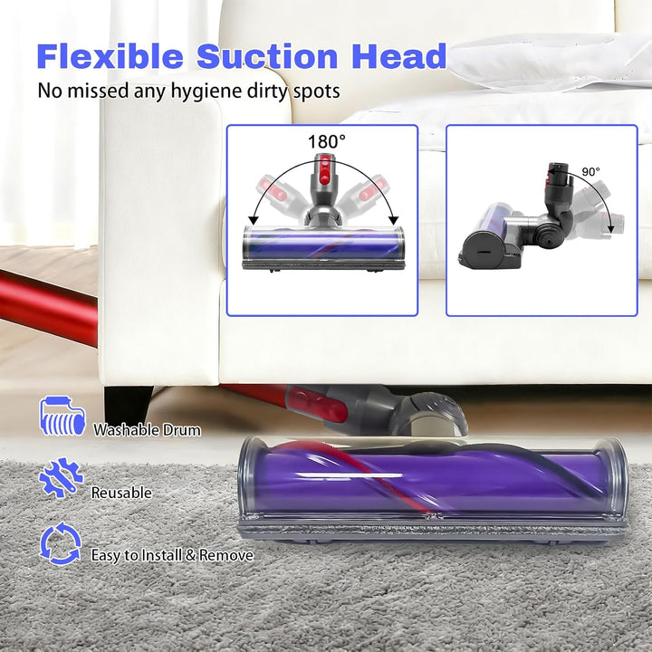 Bürste kompatibel für Dyson V7 V8 V10 V11 V15 Staubsauger, Bodenbürste Ersatzteile Bürstenkopf mit D