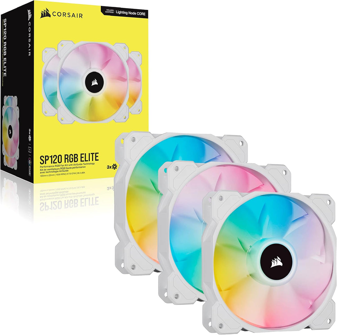 Corsair iCUE SP120 RGB ELITE Performance 120mm-PWM-Lüfter 3er-Pack mit iCUE Lighting Node CORE (CORS