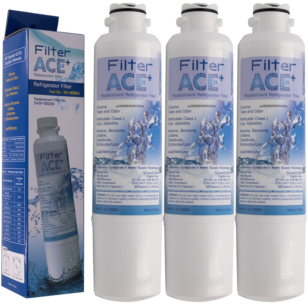 ACE+ FA-0085U | 3er Pack - Wasserfilter kompatibel mit Samsung DA29-00020B, HAF-CIN/EXP, HAF-CIN, DA