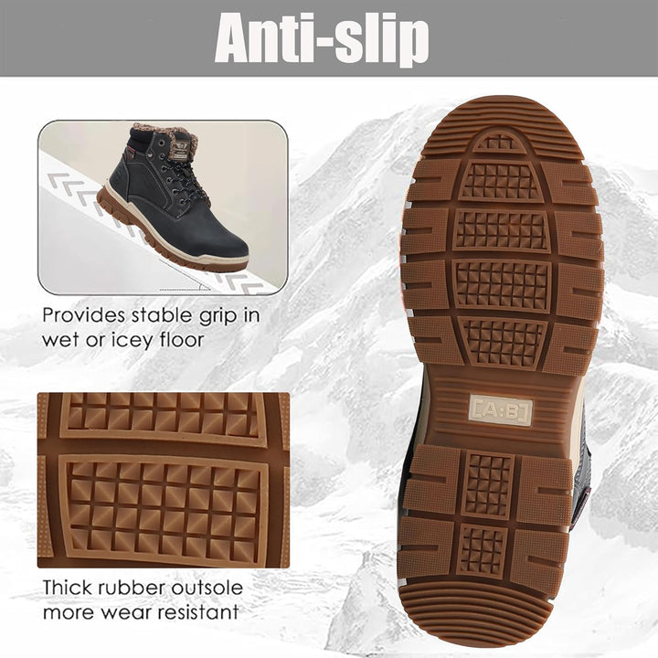 ARRIGO BELLO Winterstiefel Herren Winterschuhe Gefüttert Rutschfeste Warm Stiefel Gemütlich Trekking