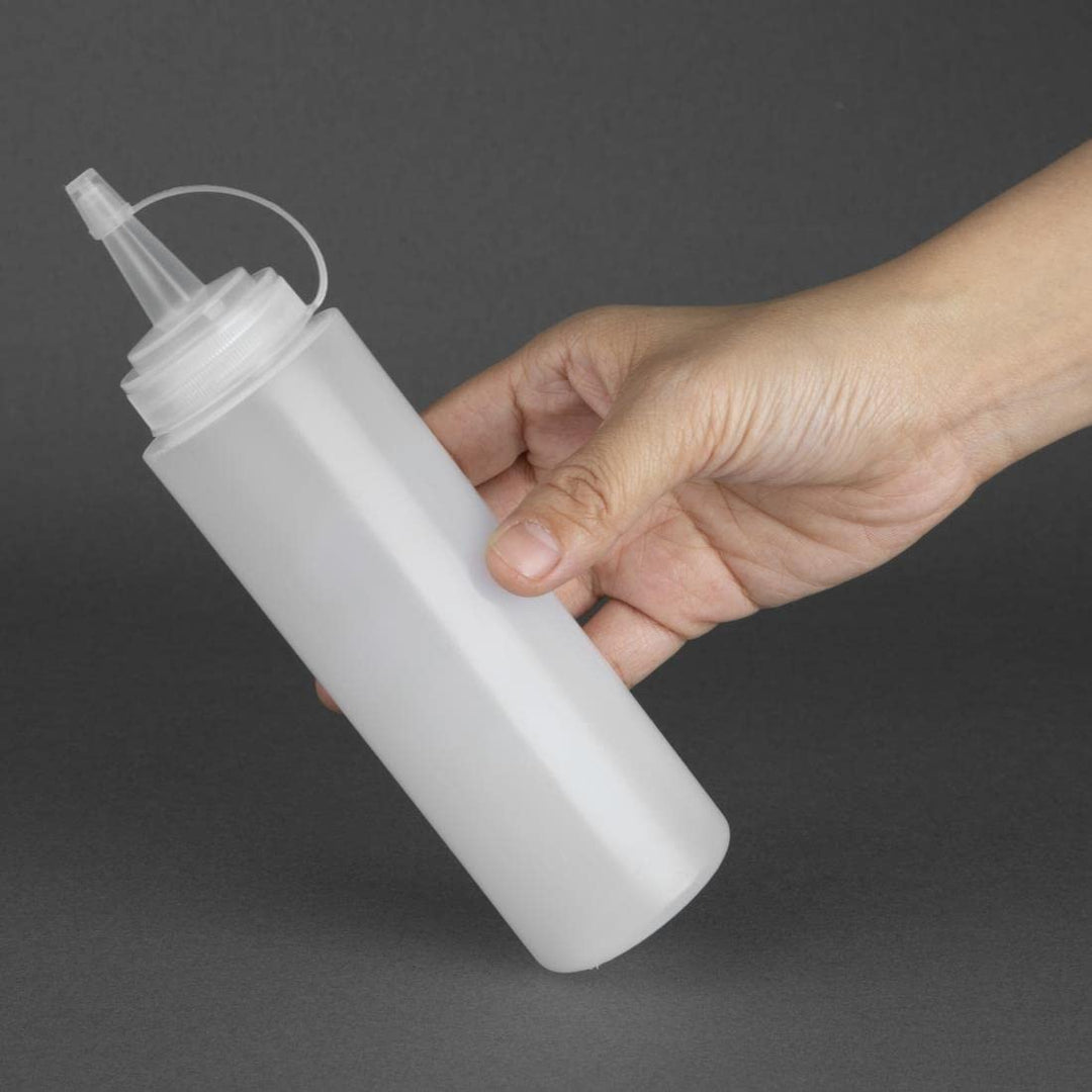 Vogue Squeeze-Sauce-Flasche mit Düsenkappe, 227 ml/8 oz, klares Polyethylen, nachfüllbare Saucenflas