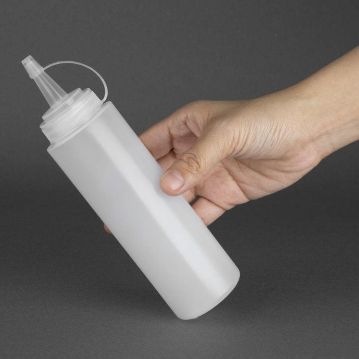 Vogue Squeeze-Sauce-Flasche mit Düsenkappe, 227 ml/8 oz, klares Polyethylen, nachfüllbare Saucenflas