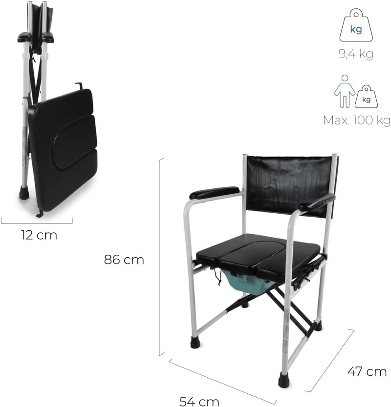 Mobiclinic, Toilettenstuhl, Ebro, Europäische Marke, Toilettensitz für Ältere und Behinderte, WC Sit