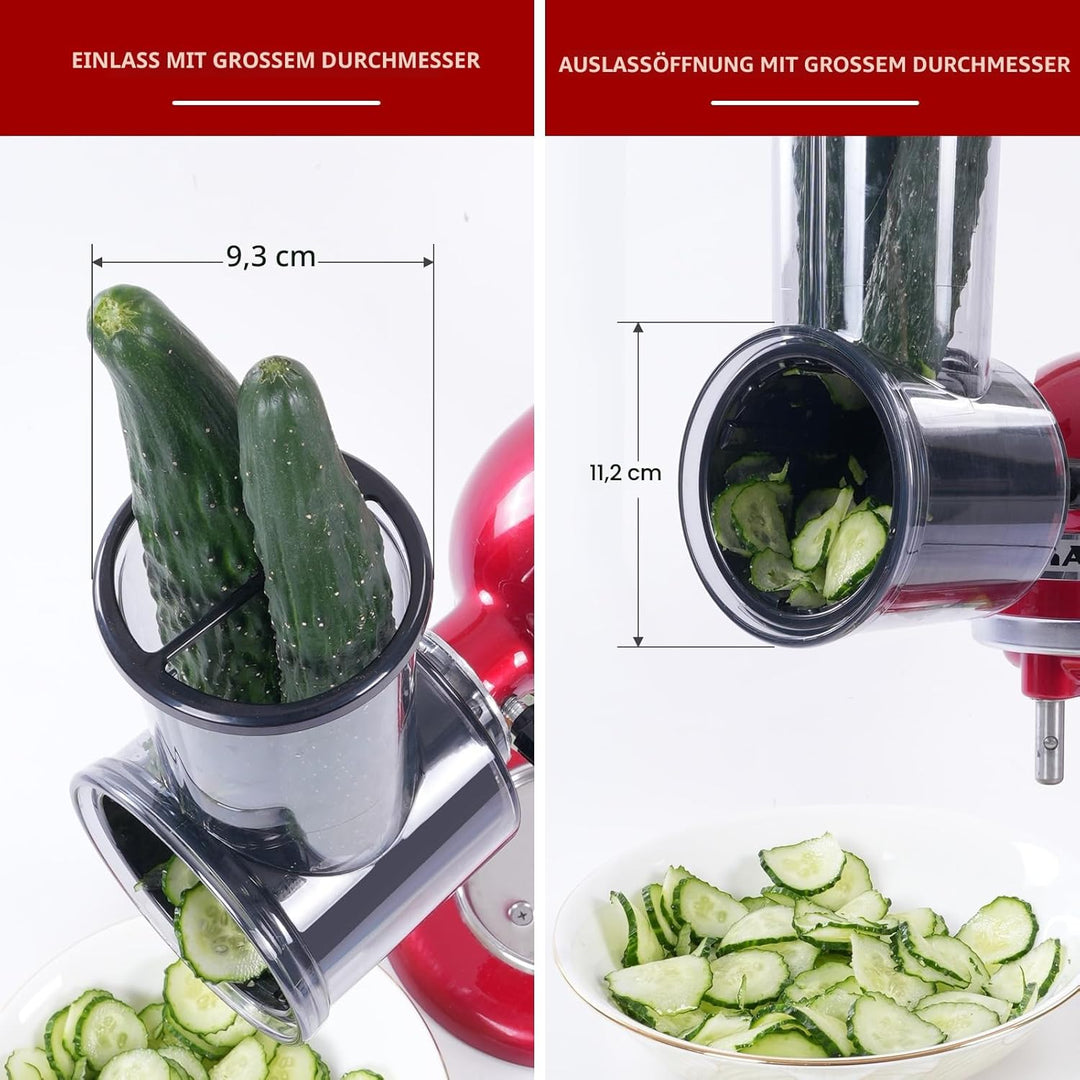 Gdrtwwh Slicer Shredder Aufsatz für KitchenAid Standmixer, 5 in 1 Käsereibe, Edelstahlklingen, BPA-f
