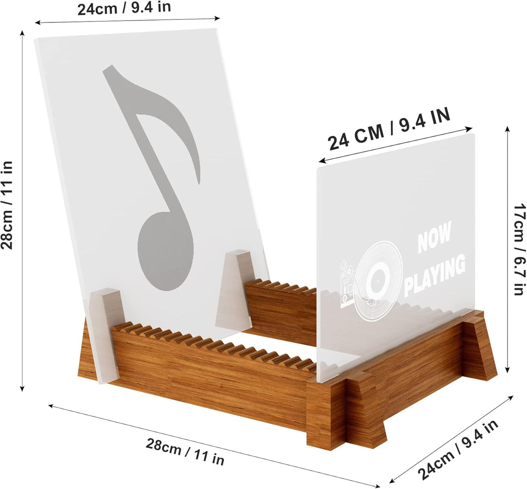 YuanDian Beleuchtete Vinyl-Schallplatten-Aufbewahrung, Schallplattenständer, hölzerne Acryl-Halter f