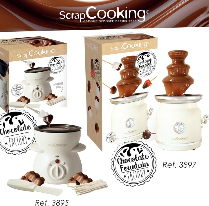 ScrapCooking – Schokoladenbrunnen aus Edelstahl – 3 Etagen & Warmhaltefunktion – Vintage-Design – El