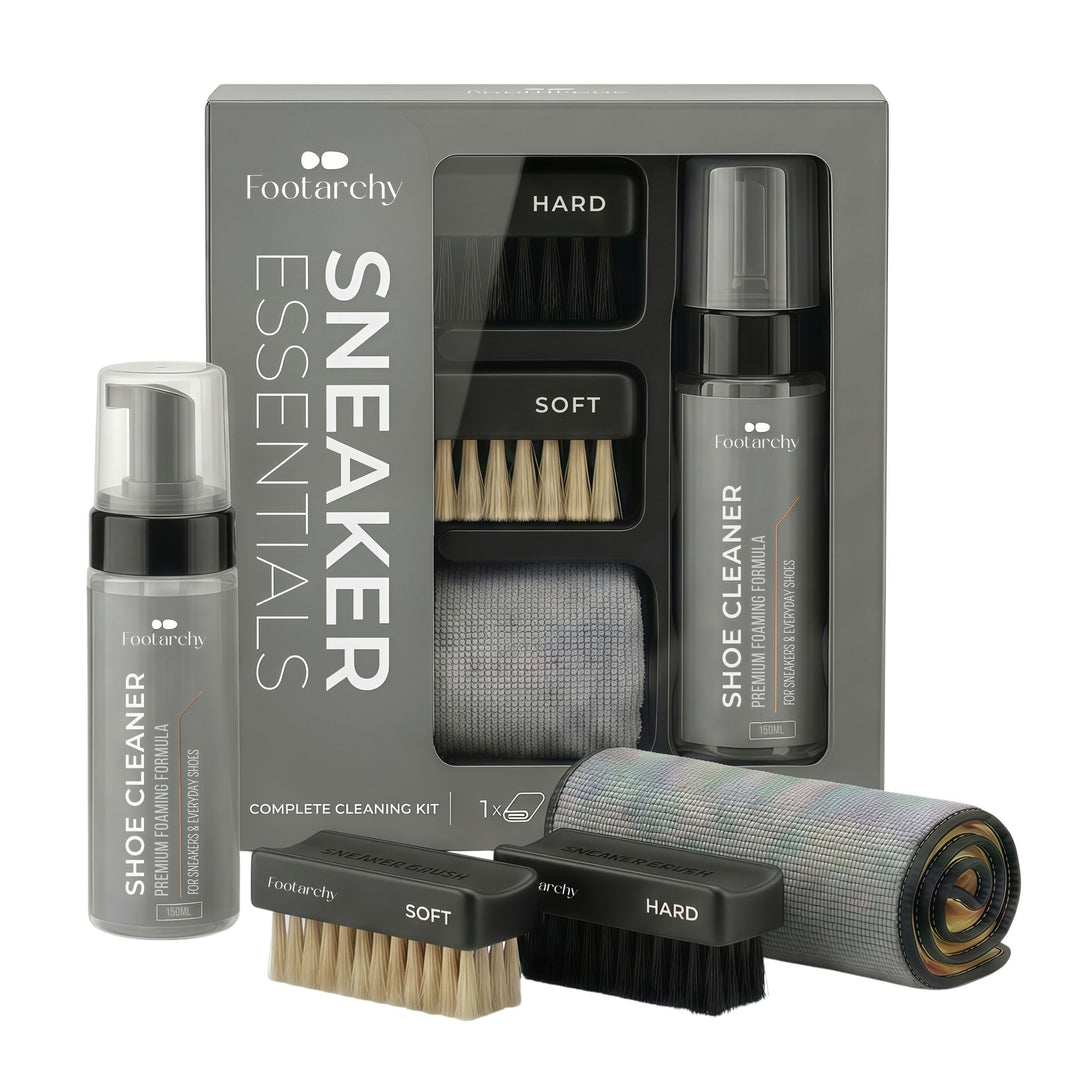 Schuhreinigungsset Profi – 150ml Reinigungsschaum, Schuhreiniger & Sneaker Cleaner Set mit 2 Bürsten