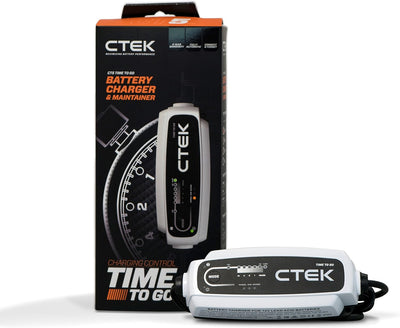 CTEK CT5 Time to Go - Vollautomatisches Batterieladegerät mit Coutdown-Display 12V, 5 Amp - EU Steck